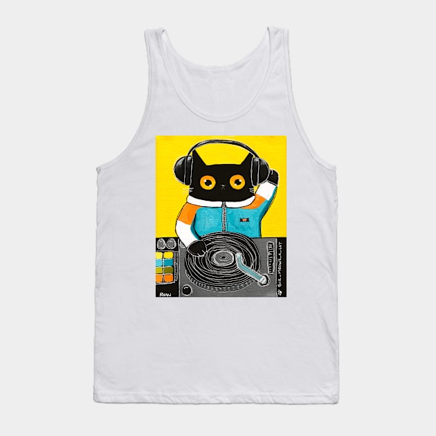 DJ Cat Tank Top by KilkennyCat Art